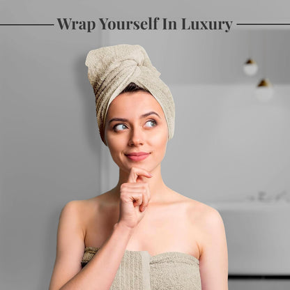 Tens Towels Pack of 4 Extra Large Bath Towels 30 x 60 Inches, 100% Cotton, Larger & Lighter Weight, Quicker to Dry, Super Soft and Absorbent, Perfect for Bathroom, Beige