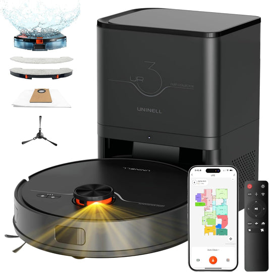 Skiennix Robot Vacuum and Mop Combo - Self-Emptying, 7000Pa Suction, 180 Mins Runtime | Smart Home Mapping