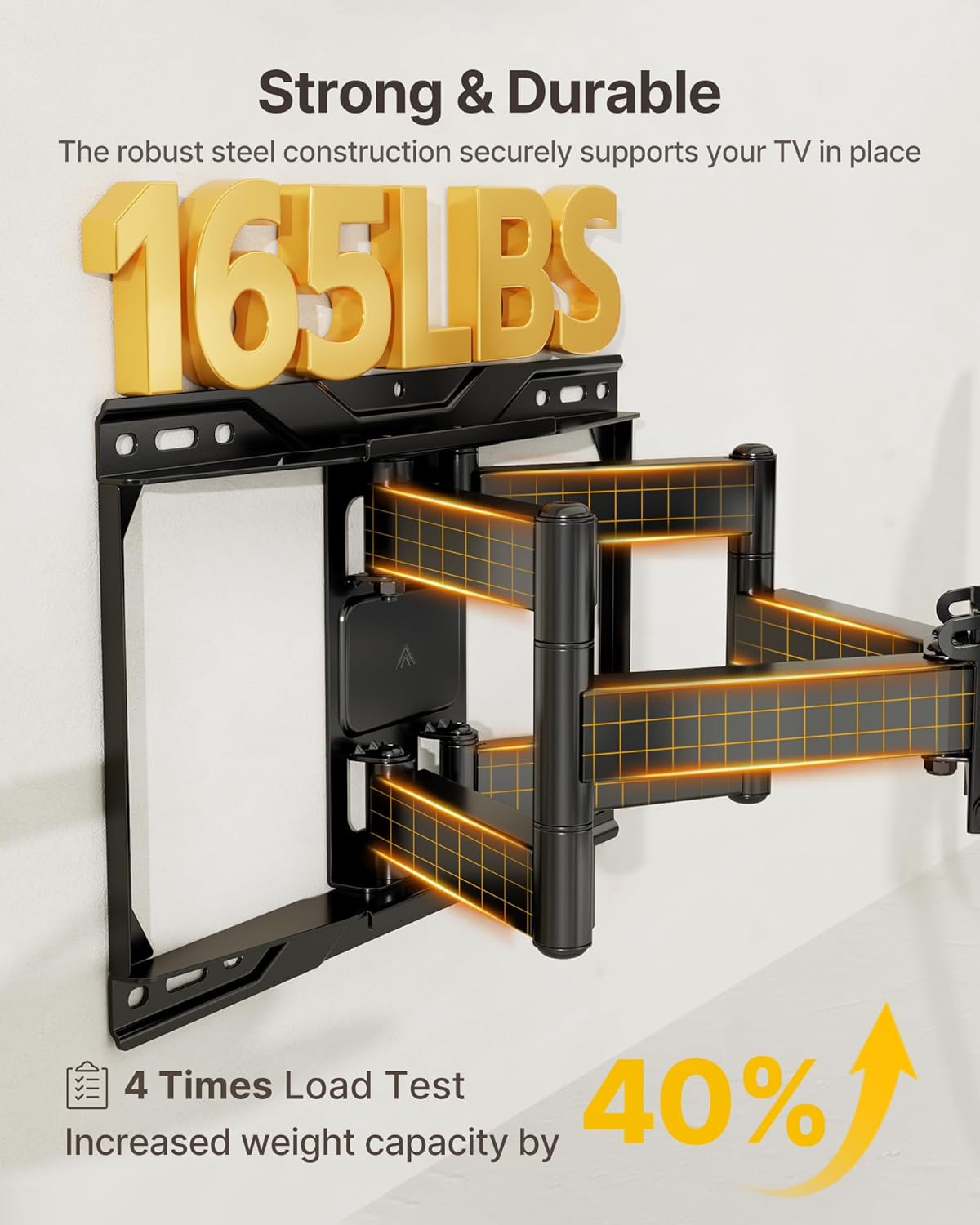 monTEK Heavy Duty TV Wall Mount - Full Motion Design for 37-90 Inch TVs | Supports Up to 165lbs