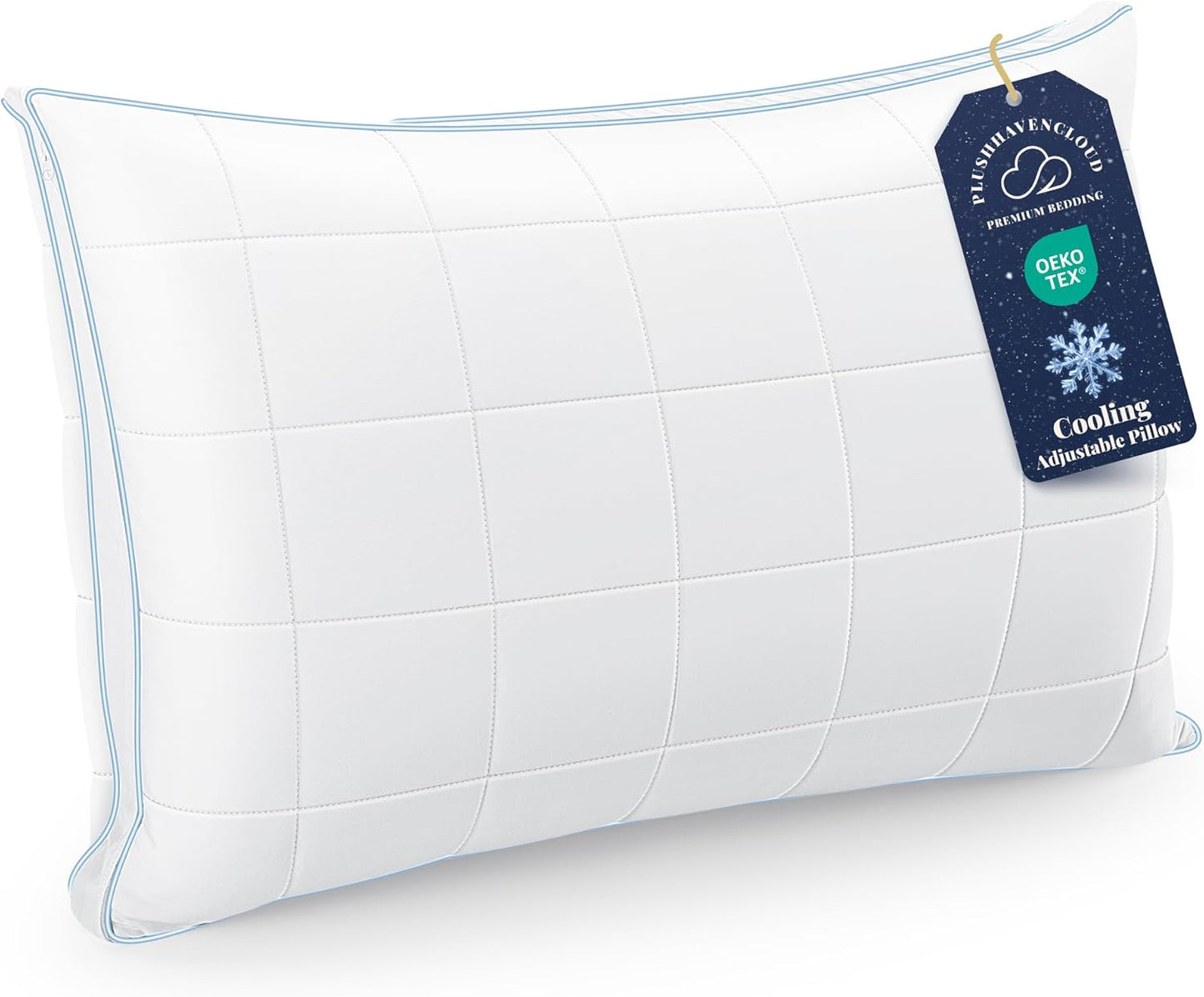 Skiennix Adjustable Bed Pillow - Queen Size Hotel Pillow with 3 Removable Inserts for All Sleep Positions
