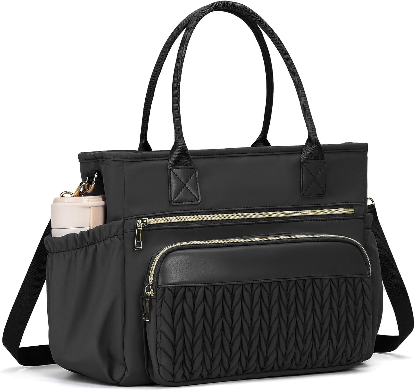 Skiennix Insulated Lunch Bag - Leakproof Tote with Adjustable Straps & Side Pockets | Classic Black