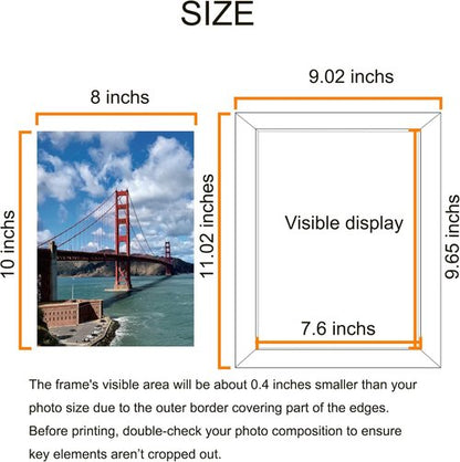 LUCKYLIFE 8x10 Picture Frame - Brown Wall Mount or Tabletop Display | Set of 2 Frames