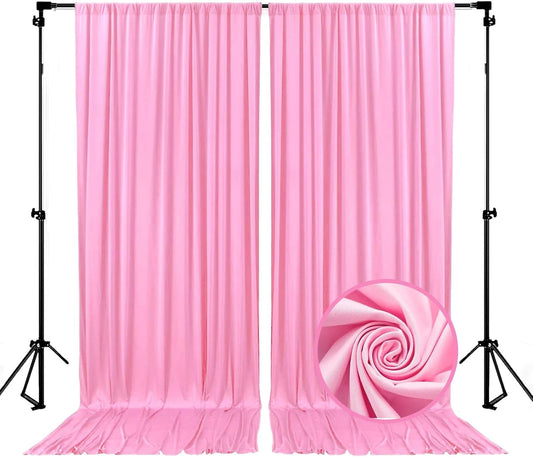 Skiennix 10 x 7 Feet Pink Backdrop Curtain - Versatile Photo Background for Parties & Events