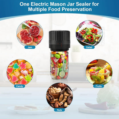 Skiennix Electric Mason Jar Vacuum Sealer - Automatic Wide & Regular Mouth Kit with Opener & 5 Lids