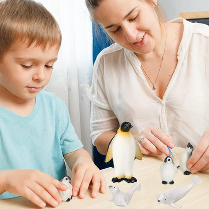 Kasyat 16 Pcs Polar Animals Figurines Set - Realistic Arctic Wildlife for Parties | Includes Bear, Penguin, Whale, Seal, and More