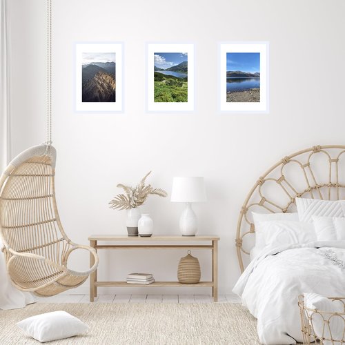 JCJMY 16.5x23.4 A2 Picture Frame White with 11.7x16.5 A3 Mat, Display Photo 11.7x16.5 with Mat or 16.5 x 23.4 Without Mat, Wall Hanging Large Frame with Plexiglass, White