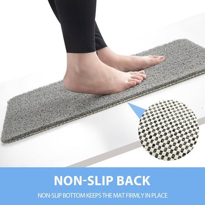 Hargiis Non-Slip Bathtub Mat, 2 Pack Anti Slip Shower Mat, Fast Drying Bathtub Mats, Foot Scrubber Mat, Anti Slip Mat for Tub, Floor, Bathroom, Kitchen, Home, Hotel (Grey 24"×16"+24"×16")