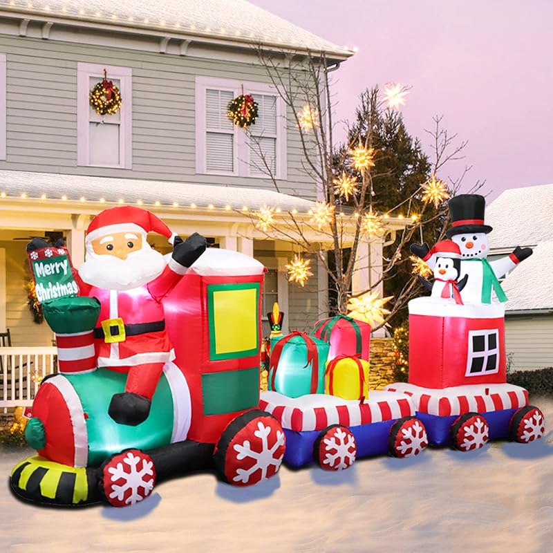 8 FT Christmas Inflatable Train with Santa, Snowman & Gifts — Variation of THIS listing