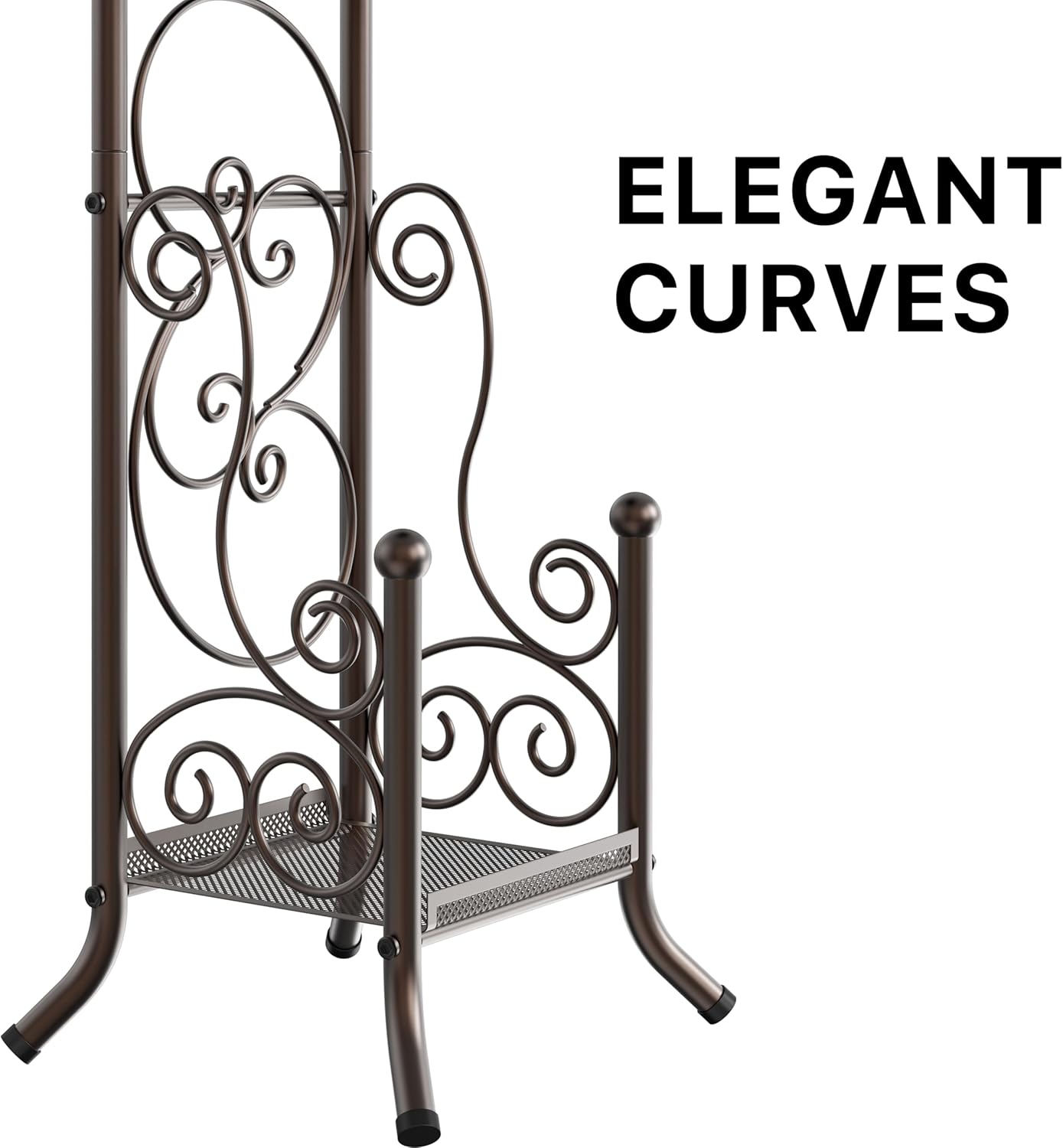 Simple Houseware Toilet Tissue Roll Holder Stand - English Style with Shelf in Bronze Finish