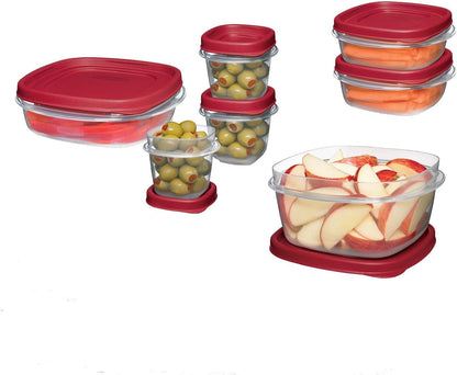 Rubbermaid Easy Find Lids Food Storage Containers - 18-Piece Set in Racer Red for Effortless Organization