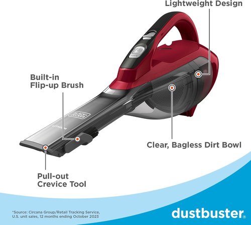 BLACK+DECKER AdvancedClean Cordless Handheld Vacuum - Versatile Home & Car Cleaning (HLVA320J26)