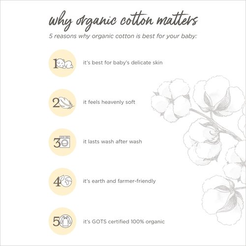 Burt's Bees Baby Essential Organic Cotton Fitted Crib Sheet, Breathable for Boy Girl Standard Crib & Toddler Mattresses