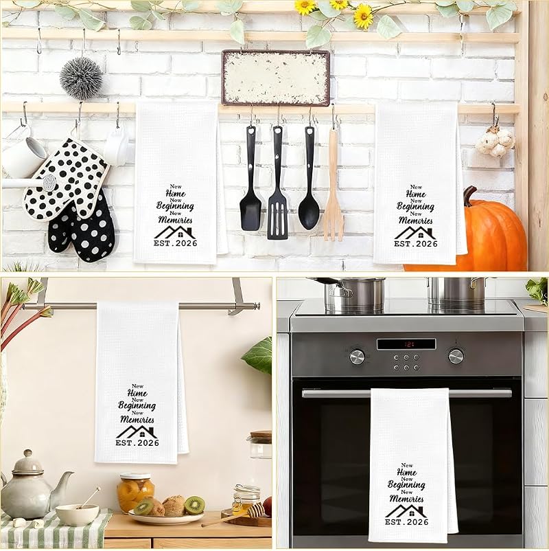 Housewarming Kitchen Towels - New Home Gift Set for Friends & Family