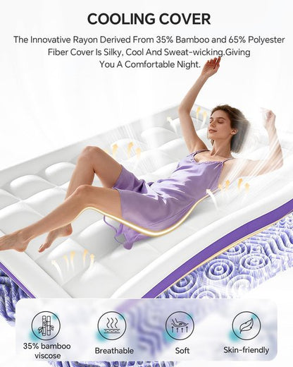 ChiXpace Dual Layer 4 Inch Memory Foam Mattress Topper Queen - 2 Inch Gel Memory Foam and 2 Inch Pillow Top Mattress Pad, 7-Zone Egg Crate Queen Size Mattress Topper (White)