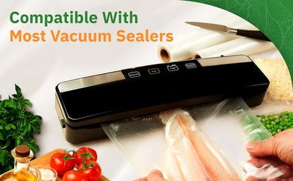 EverFresh Vacuum Sealer Rolls - 11" x 25' | 15% Thicker Embossing | BPA-Free, Compatible with FoodSaver