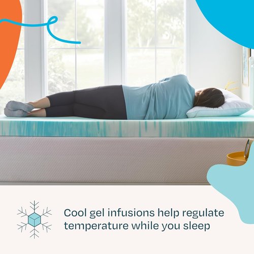 Linenspa 4 Inch Gel Memory Foam Mattress Topper - Twin Size, Cooling & Ventilated - Pressure Relief, CertiPUR Certified