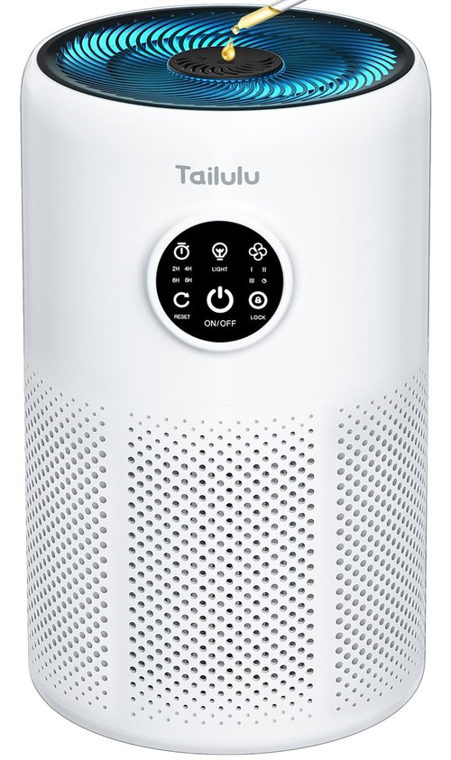 Air Purifiers for Home Pets Large Room Up to 1360 Ft², Tailulu D10 HEPA Air Purifiers for Bedroom with 15dB Sleep Mode, Air Filter for Pet Dander Smoke Odor Dust Pollen with Timer Fragrance Sponge