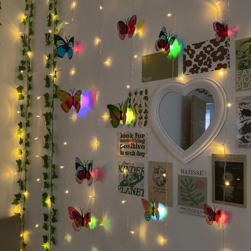 3D Butterfly Wall Decor - Glowing Lights & Stickers for Bedroom, Party, and Birthday | 24 Pcs