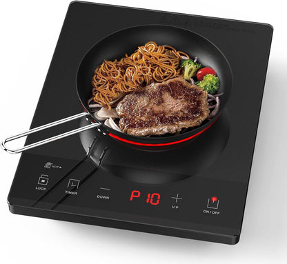 Skiennix Electric Hot Plate - Portable Ceramic Cooktop with 24-Hour Timer & Child Safety Lock | 1800W Infrared Burner