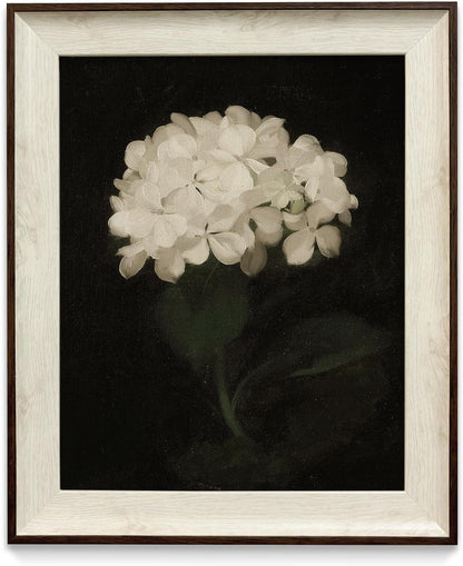 Razliubit White Flower Wall Art Prints - Replaceable Retro Decor for Bedroom, Bathroom, Kitchen | 10"x12" Framed Artwork