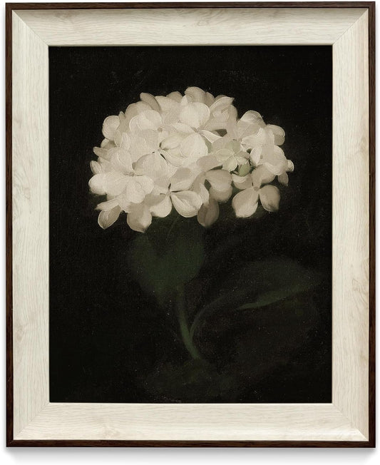 Razliubit White Flower Wall Art Prints - Replaceable Retro Decor for Bedroom, Bathroom, Kitchen | 10"x12" Framed Artwork