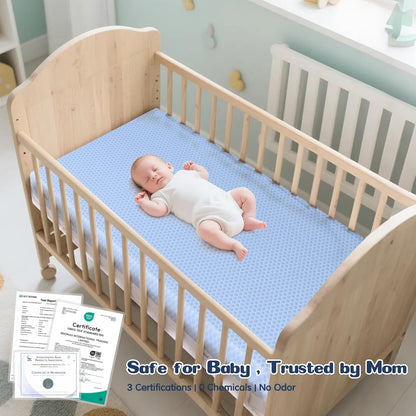 Skiennix Crib Mattress - Dual-Sided Memory Foam for Babies & Toddlers | Soft, Breathable, 52" x 27.6" x 5.5" with Washable Cover
