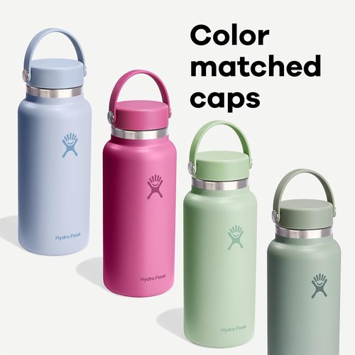 Hydro Flask Water Bottle - Insulated Stainless Steel - Wide Mouth Flex Lid, Non Spill, Leakproof and Refillable in 40 Oz