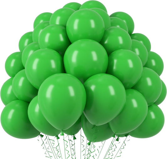 Voircoloria 12-Inch Green Latex Balloons - 110pcs for Graduation, Wedding, Birthday & More