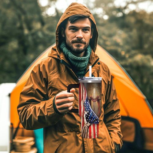 Christian Gifts for Men - God Gifts, Religious Gifts for Men - Fathers Day Gift Ideas for Dad - Birthday Gifts, Christmas Gifts for Him, Men, Boyfriend, Husband - Christian 40 oz Tumbler with Handle