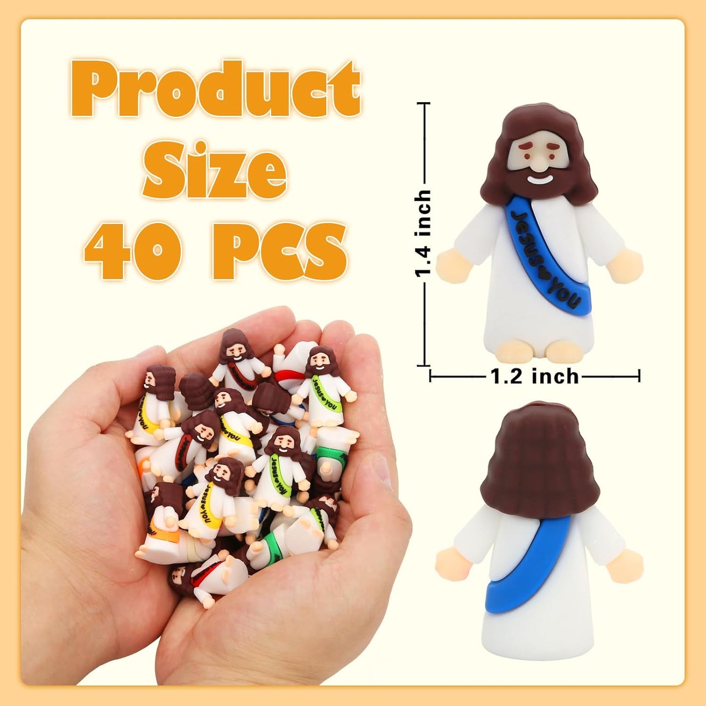 Mini Jesus Figurines by [Brand Name] - 40 Pcs Religious Action Figures for Crafts & Gifts | Perfect for Christmas & Sunday School