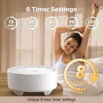 Kipcush White Noise Machine - 20 Soothing Sounds for Sleep | Dimmable Night Light & Timer