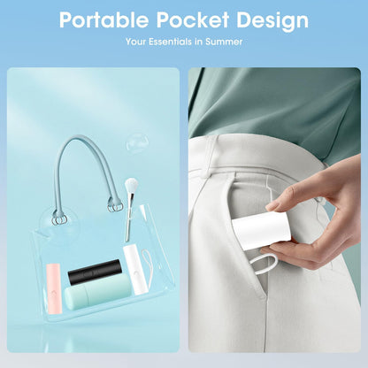 OLV Handheld Mini Fan - Portable Rechargeable 3000mAh Battery | 22+ Hours Runtime - White