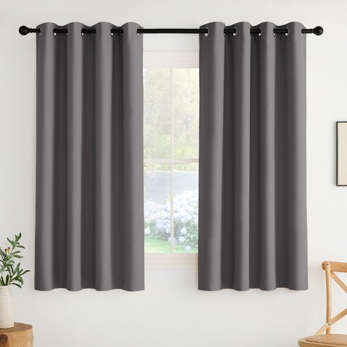 NICETOWN Room Darkening Draperies Curtains Panels, 2 Panels Grey W52 x L63