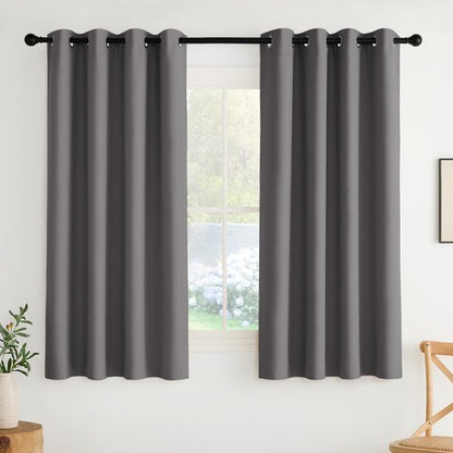 NICETOWN Room Darkening Draperies Curtains Panels, 2 Panels Grey W52 x L63