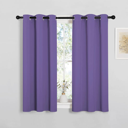 NICETOWN Blackout Curtain Panels - Thermal Insulated Grommet Drapes | Lilac Purple, 34x45 Inches (1 Pair)