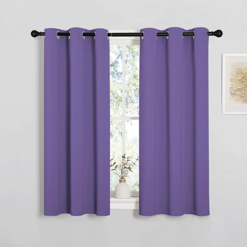 NICETOWN Bedroom Curtain Panels Blackout Draperies, Thermal Insulated Solid Grommet Blackout Curtains/Drapes (Lilac Purple, 1 Pair, 34 by 45-inch)