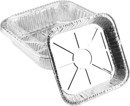 Aluminum Foil Pans - 40 Pack 7.8" Square Disposable Containers with Clear Lids for Cooking & Baking