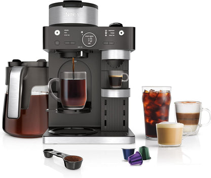 Ninja Espresso Maker - 3 Brew Styles & Built-in Frother | Single-Serve Coffee & Nespresso Compatible, Black