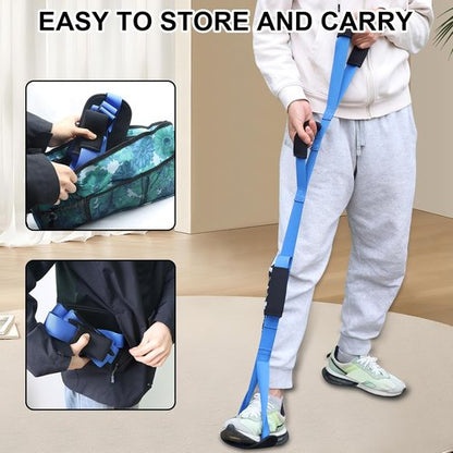 39 Inch Long Leg Lifter with Padded Hand Grips and Feet Loop, Rigid Leg Lifter Strap After Hip Replacement Leg Lifters Getting Legs in and Out of Bed,Car,Wheelchair 1PCS