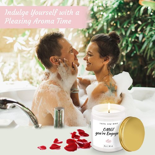 Engagement Gifts for Couples Women, Cool Wine Engaged Tumbler Gift Set Newly Presents for his and her him Fiance Fiancee Friend, Girlfriend Boyfriend Ideas with Straws, Socks, Candle & Greeting Card