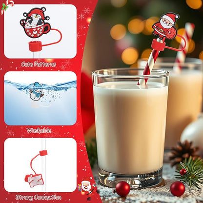 Honeydak Christmas 72 Pcs Straw Toppers for 30/40 oz Tumblers – Variation: Christmas