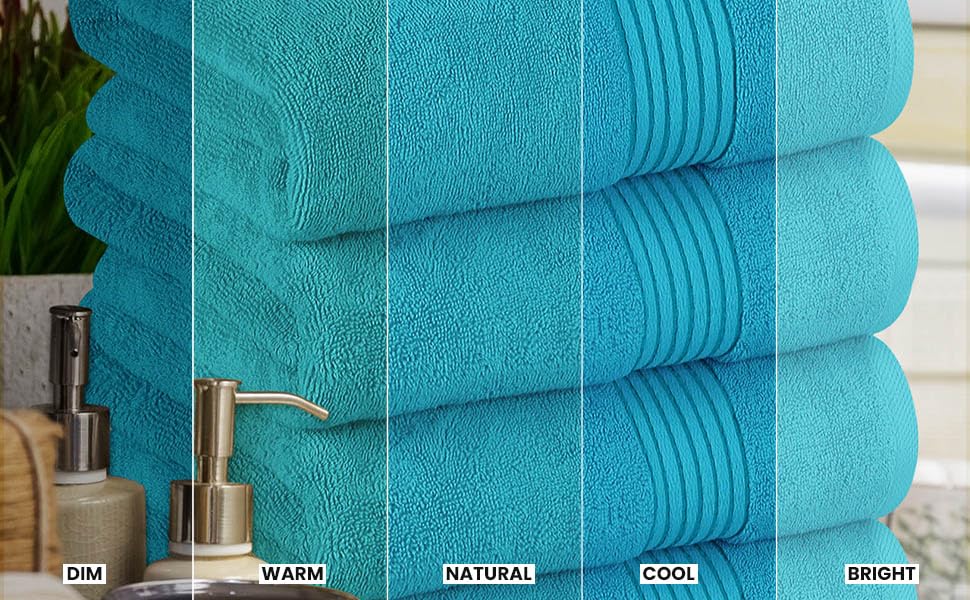 Utopia Towels Luxurious Bath Towels Set, 27 x 54 Inches 100% Ring Spun Cotton, 4 Pack Turquoise