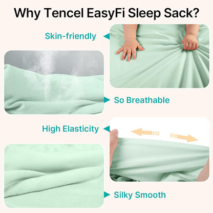 Skiennix Bamboo Sleep Sack - Lightweight 0.5 Tog Toddler Wearable Blanket | 6-12 Months, Green & Gray (2 Pack)