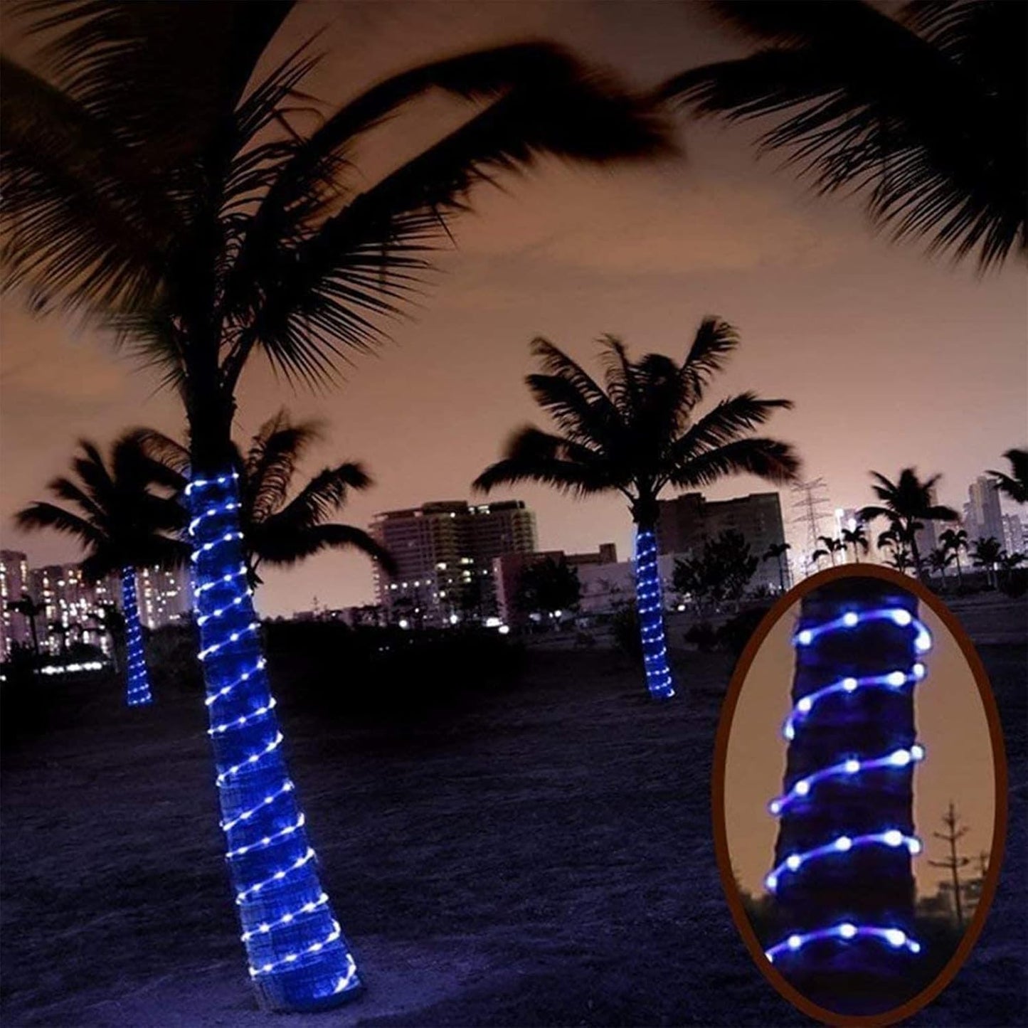 50ft LED Rope Lights by 360 - Waterproof & Flexible Tube Lights with 8 Modes | Ideal for Outdoor Decks, Gardens, Pools & Patios (Blue)