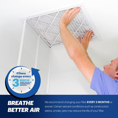 BNX TruFilter 20x20x1 Air Filter MERV 13 (6-Pack) - MADE IN USA - Electrostatic Pleated Air Conditioner HVAC AC Furnace Filters for Allergies, Pollen, Mold, Bacteria, Smoke, Allergen, MPR 1900 FPR 10