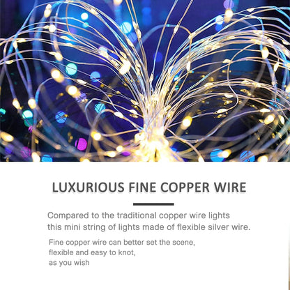 Skiennix Waterproof LED String Lights - 2 Pack 20ft 60 LED Fairy Lights | Multicolor Copper Wire Decor
