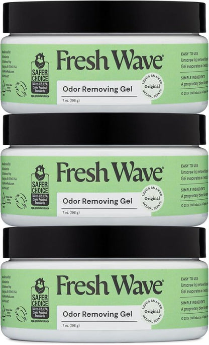 Fresh Wave Odor Removing Gel - Natural Plant-Based Odor Absorbers | 7 oz. Pack of 3 for Home Use