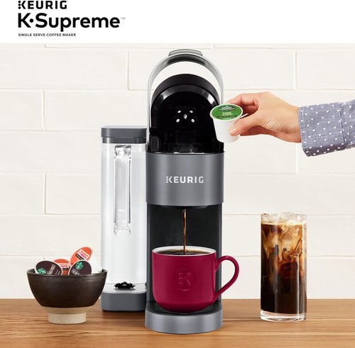 Keurig K-Supreme Coffee Maker - MultiStream Technology, 4 Brew Sizes, 66oz Reservoir, Gray (Renewed)