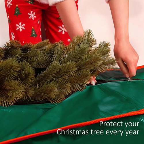 FUCDTEFC Christmas Tree Storage Bag - Heavy Duty 7.5 Ft Waterproof Container with Reinforced Handles & Dual Zippers | Green