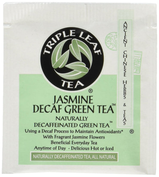 Triple Leaf Tea Jasmine Green Tea Decaffeinated Tea Bags, Pack of 2